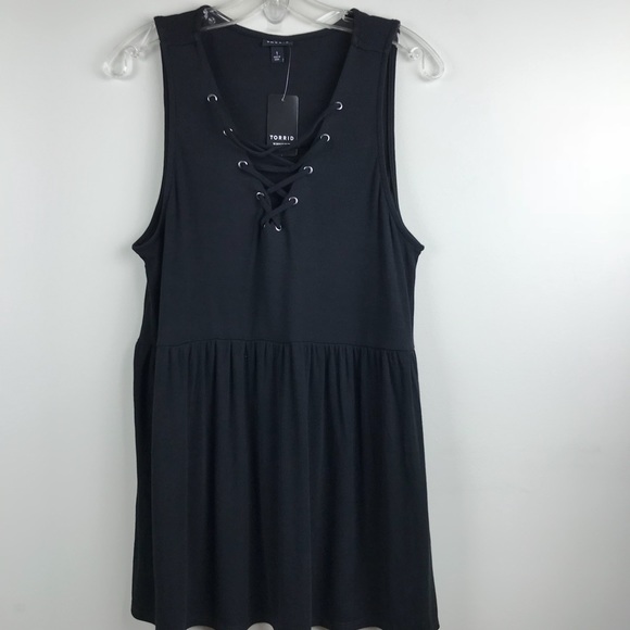 Torrid 4 Black Lattice Ribbed Sleeveless Top 4X - Picture 2 of 4